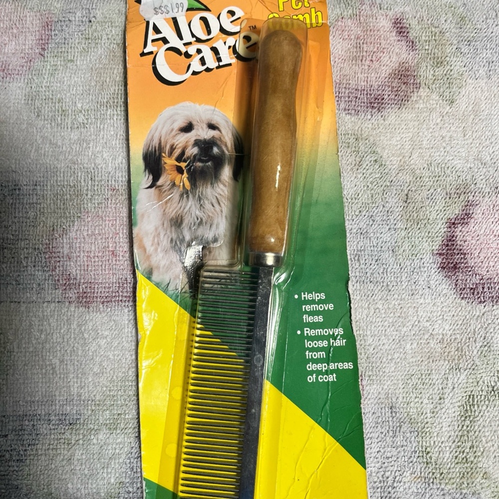 Vintage Pet Comb with Wooden Handle- New in original packaging